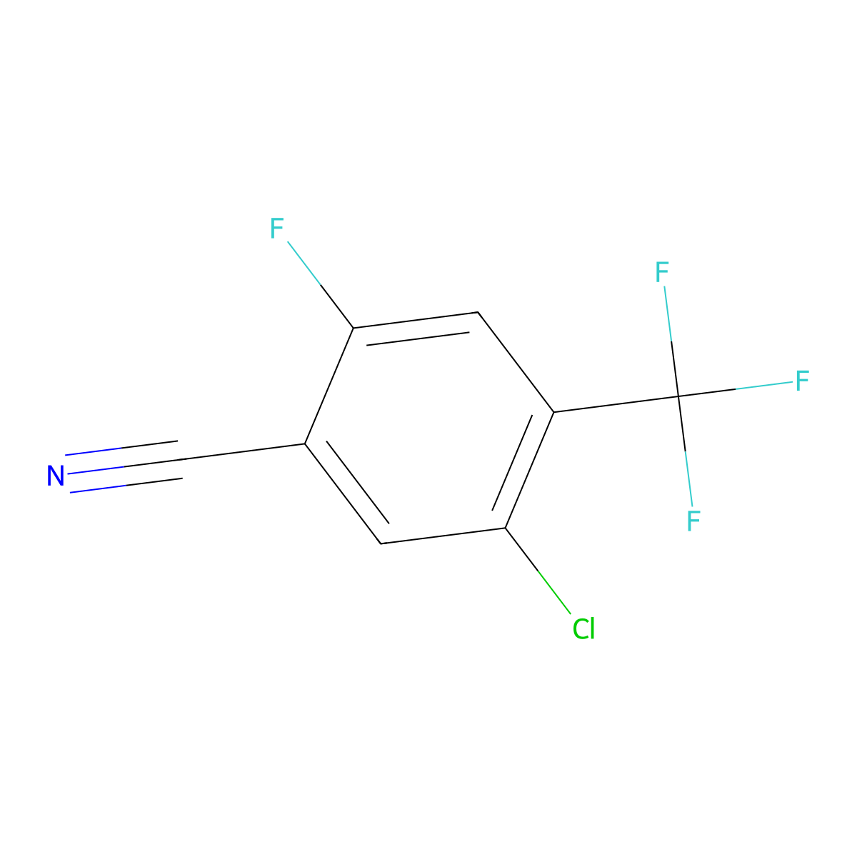 5-Chloro-2-fluoro-4-(trifluoromethyl)benzonitrile molecular structure, CAS 1807135-39-2