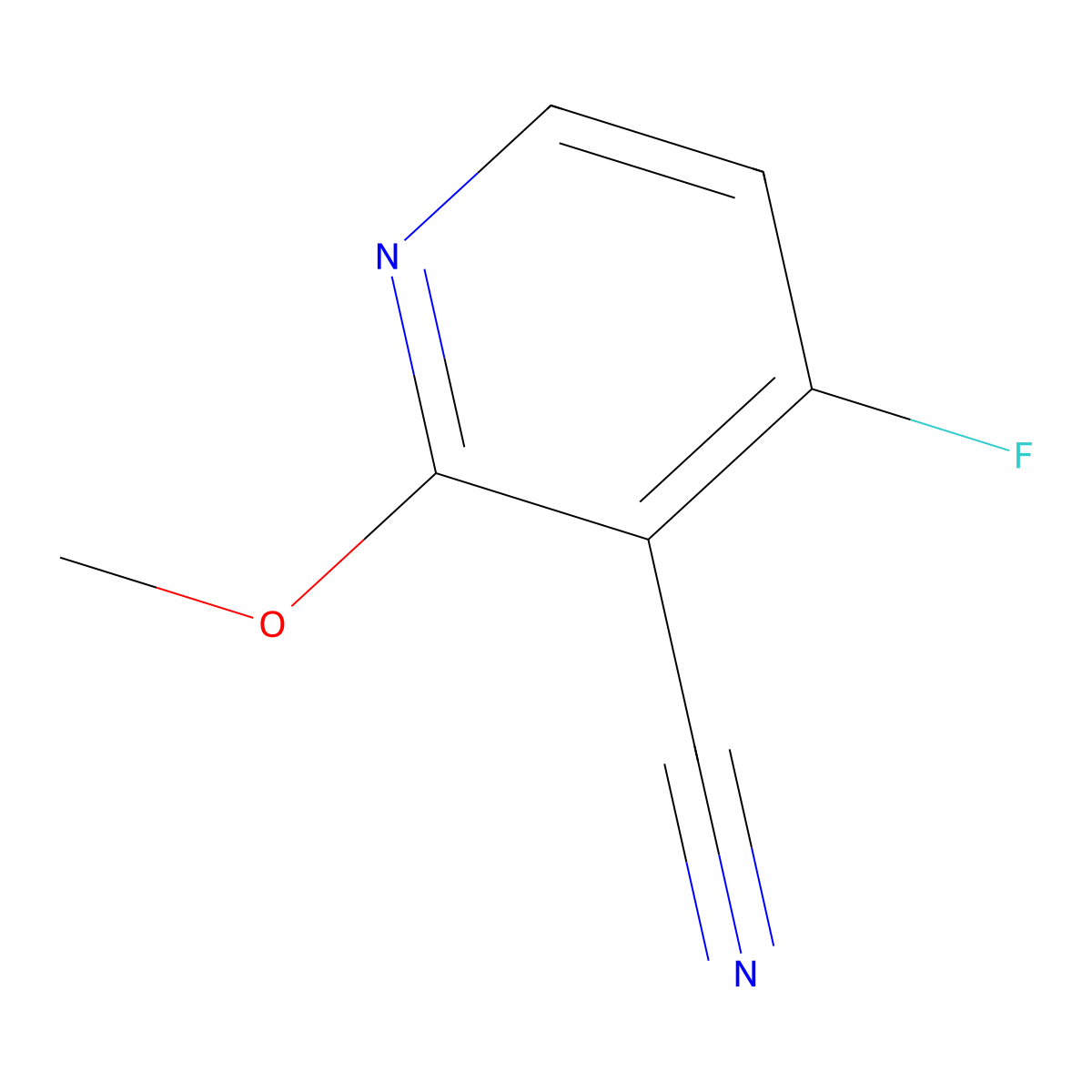 4-Fluoro-2-methoxynicotinonitrile molecular structure, CAS 1807142-83-1