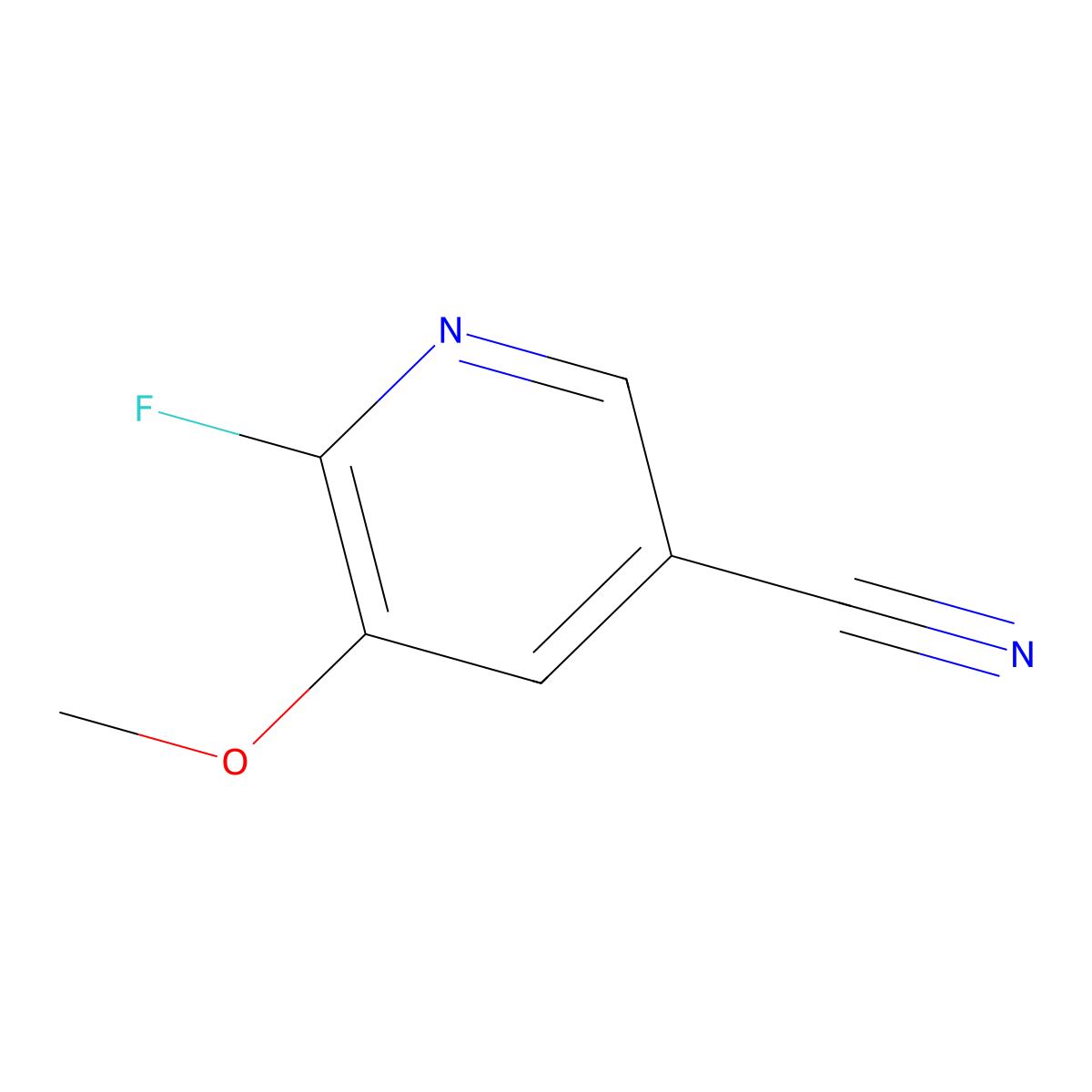 6-Fluoro-5-methoxynicotinonitrile molecular structure, CAS 1807142-86-4