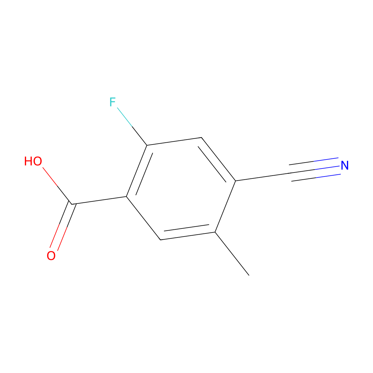 4-Cyano-2-fluoro-5-methylbenzoic acid molecular structure, CAS 1807142-97-7