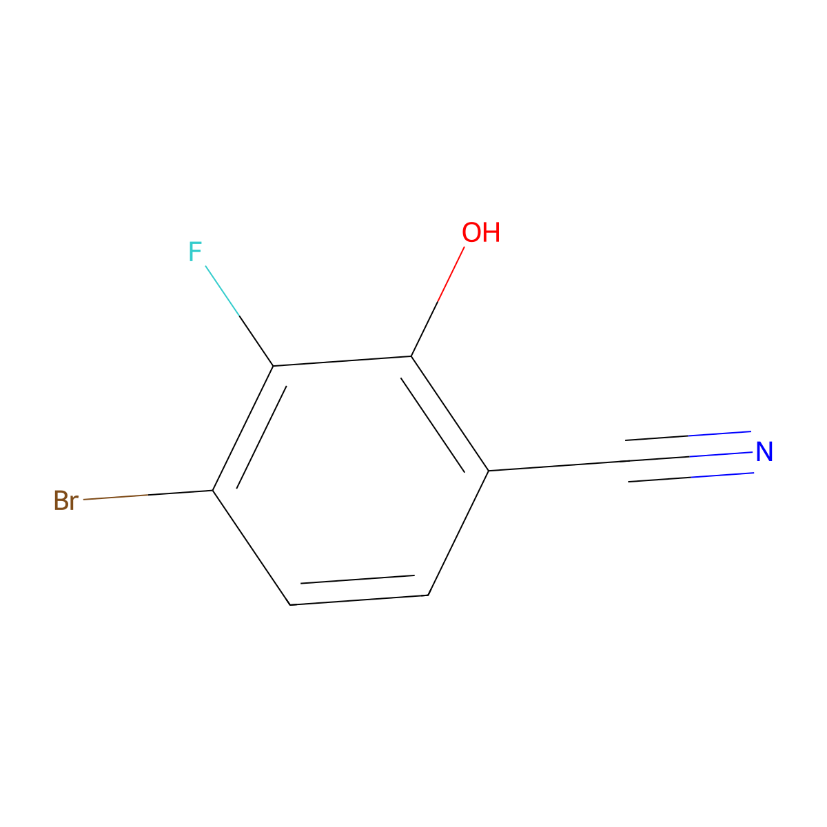 4-Bromo-3-fluoro-2-hydroxybenzonitrile molecular structure, CAS 1807145-00-1