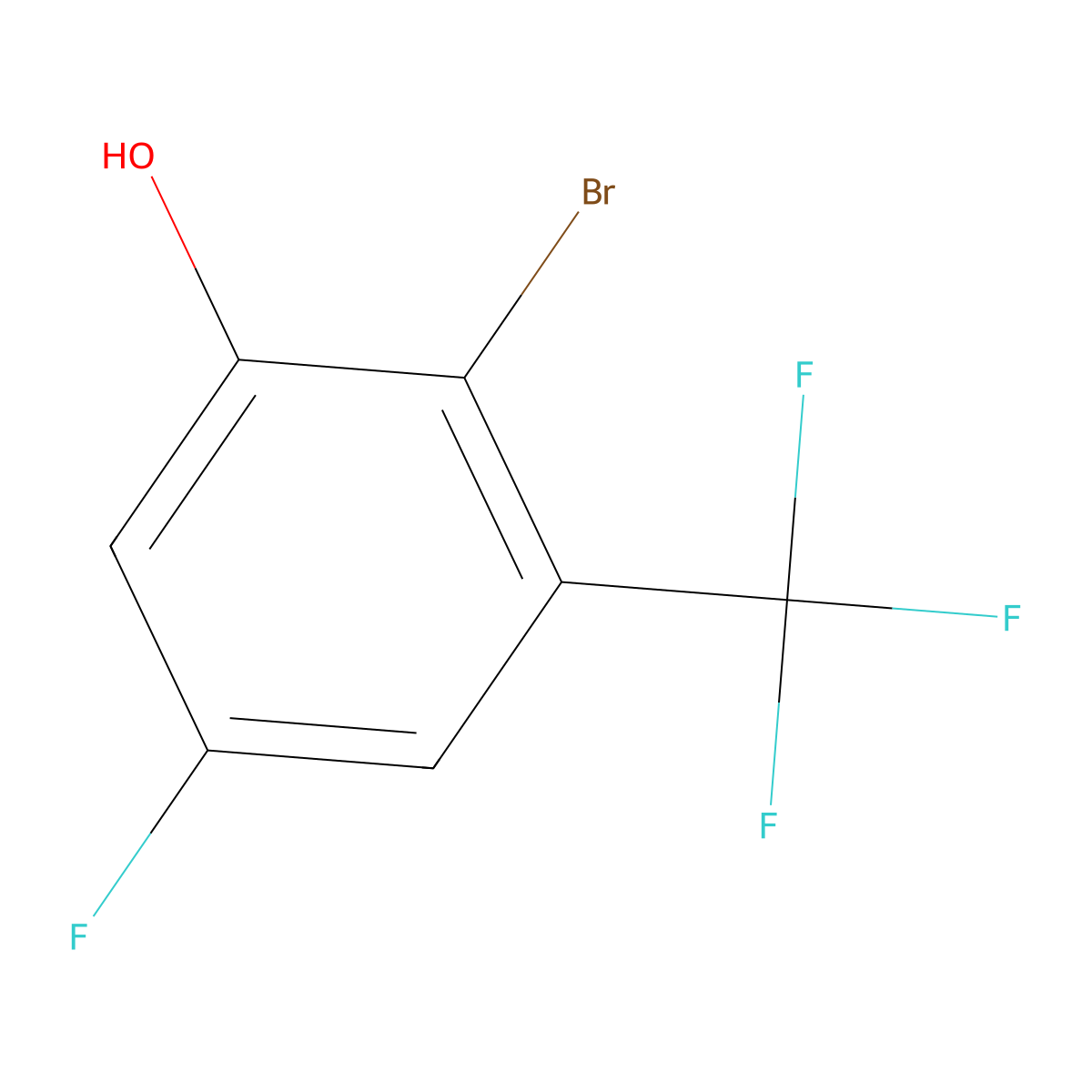 2-Bromo-5-fluoro-3-(trifluoromethyl)phenol molecular structure, CAS 1807145-12-5