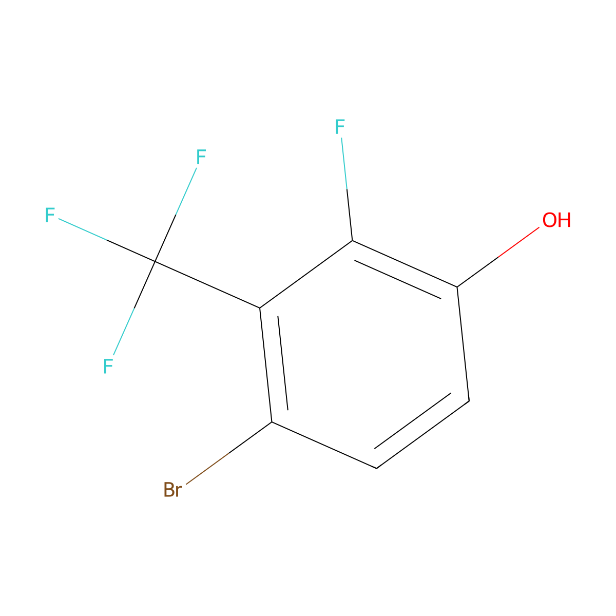 4-Bromo-2-fluoro-3-(trifluoromethyl)phenol molecular structure, CAS 1807145-20-5