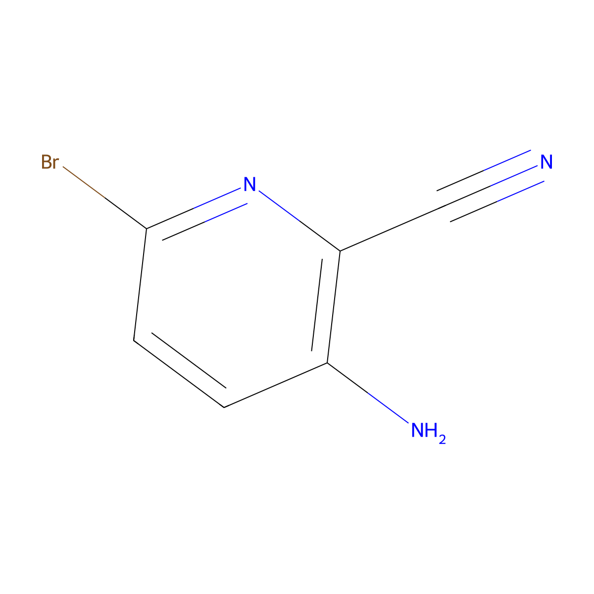 3-Amino-6-bromopyridine-2-carbonitrile molecular structure, CAS 1807145-78-3