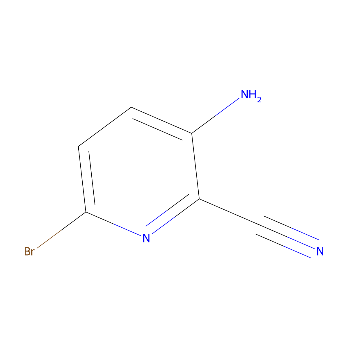 3-Amino-6-bromopyridine-2-carbonitrile molecular structure, CAS 1807145-78-3