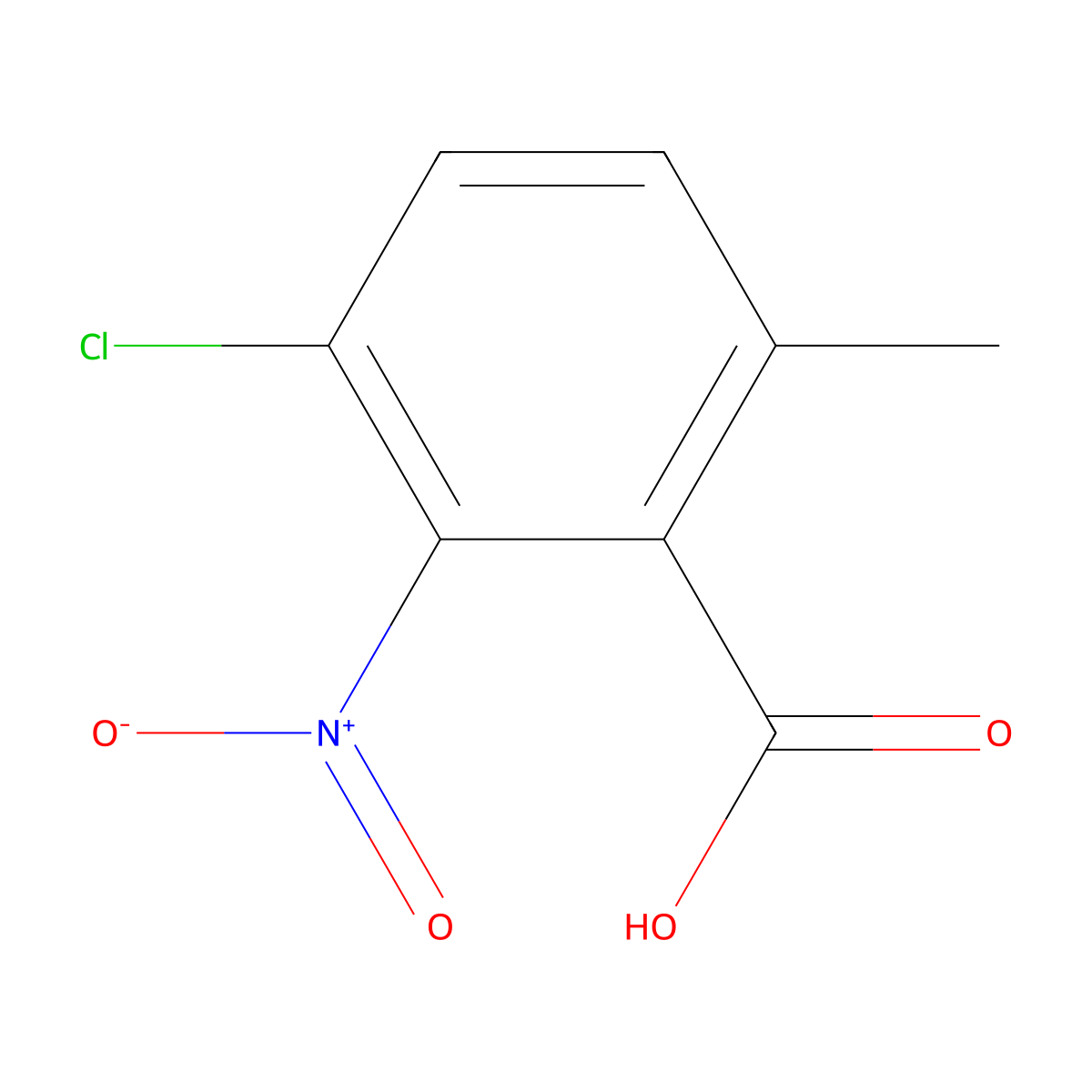 3-Chloro-6-methyl-2-nitro-benzoic acid molecular structure, CAS 1807146-11-7
