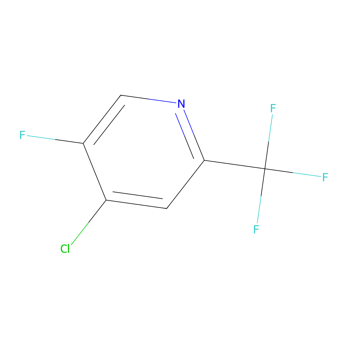 4-Chloro-5-fluoro-2-(trifluoromethyl)pyridine molecular structure, CAS 1807146-15-1