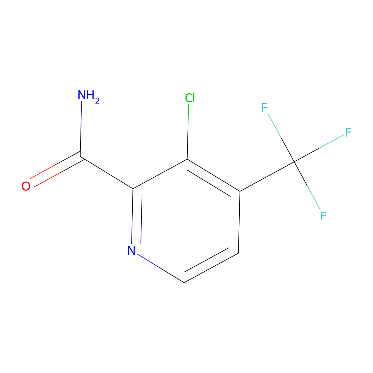 3-Chloro-4-(trifluoromethyl)pyridine-2-carboxamide molecular structure, CAS 1807146-68-4