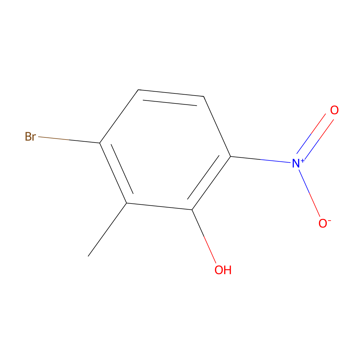 3-Bromo-2-methyl-6-nitrophenol molecular structure, CAS 1807149-17-2