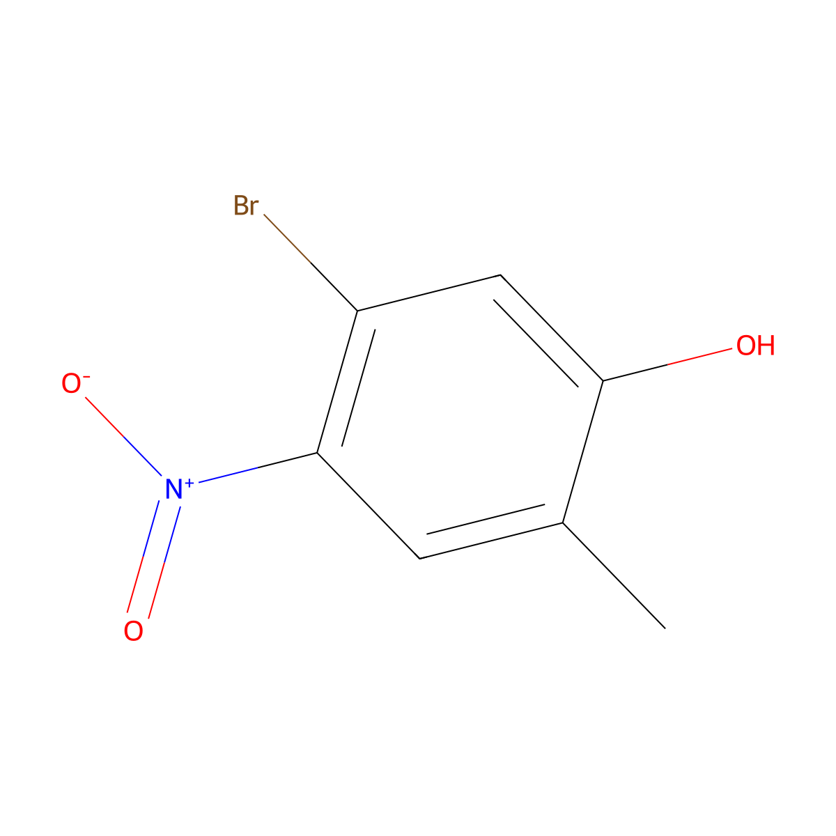 5-Bromo-2-methyl-4-nitrophenol molecular structure, CAS 1807149-23-0
