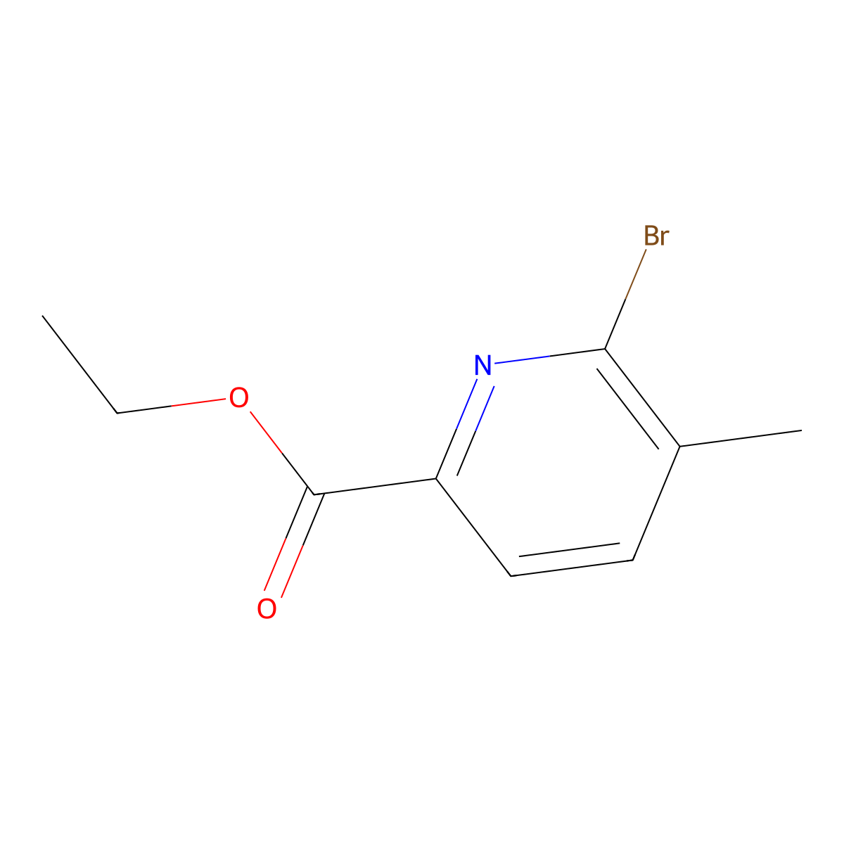 Ethyl 6-bromo-5-methylpicolinate molecular structure, CAS 1807149-82-1