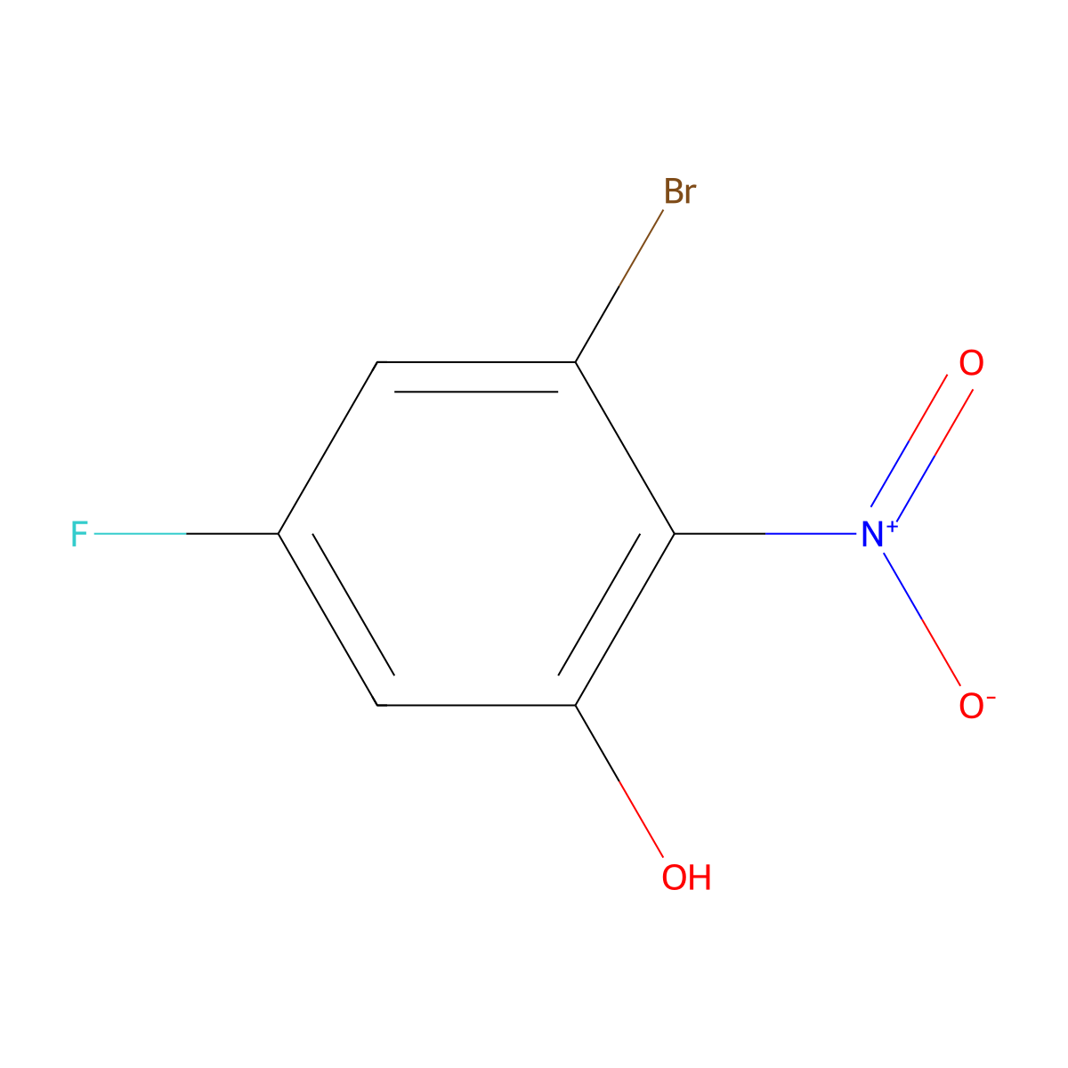 3-Bromo-5-fluoro-2-nitrophenol molecular structure, CAS 1807155-63-0