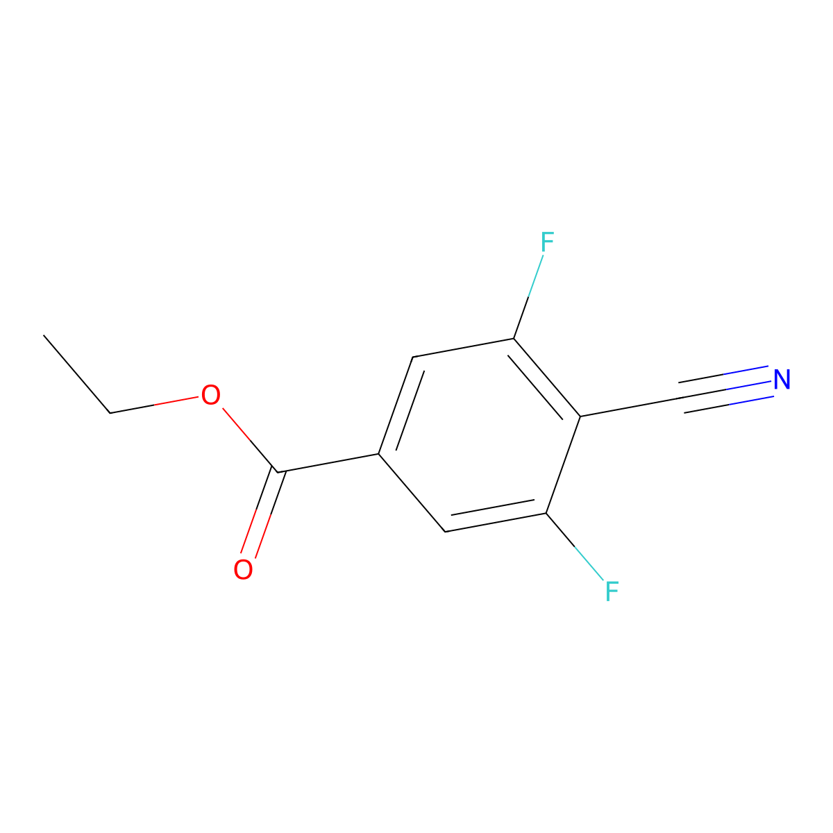 Ethyl 4-cyano-3,5-difluorobenzoate molecular structure, CAS 1807155-65-2