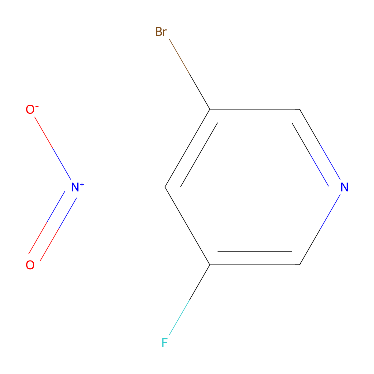 3-Bromo-5-fluoro-4-nitropyridine molecular structure, CAS 1807155-85-6