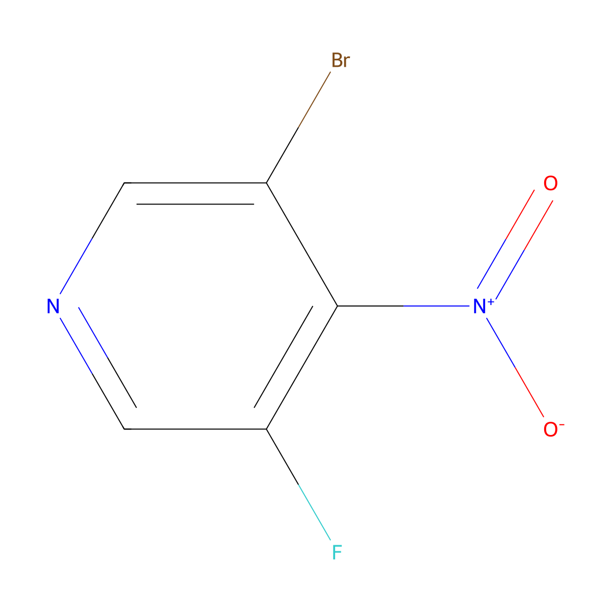 3-Bromo-5-fluoro-4-nitropyridine molecular structure, CAS 1807155-85-6