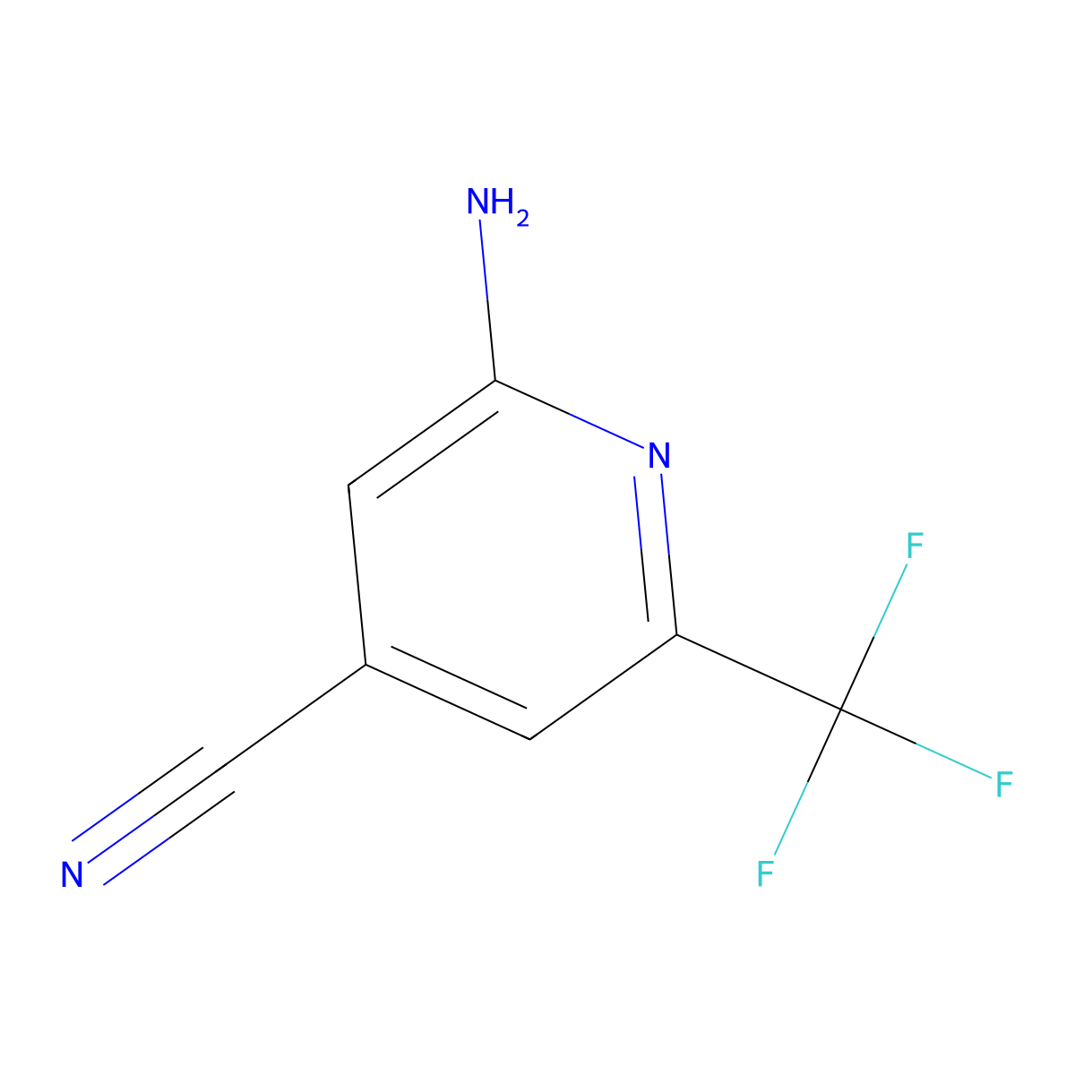 2-Amino-6-(trifluoromethyl)isonicotinonitrile molecular structure, CAS 1807158-83-3