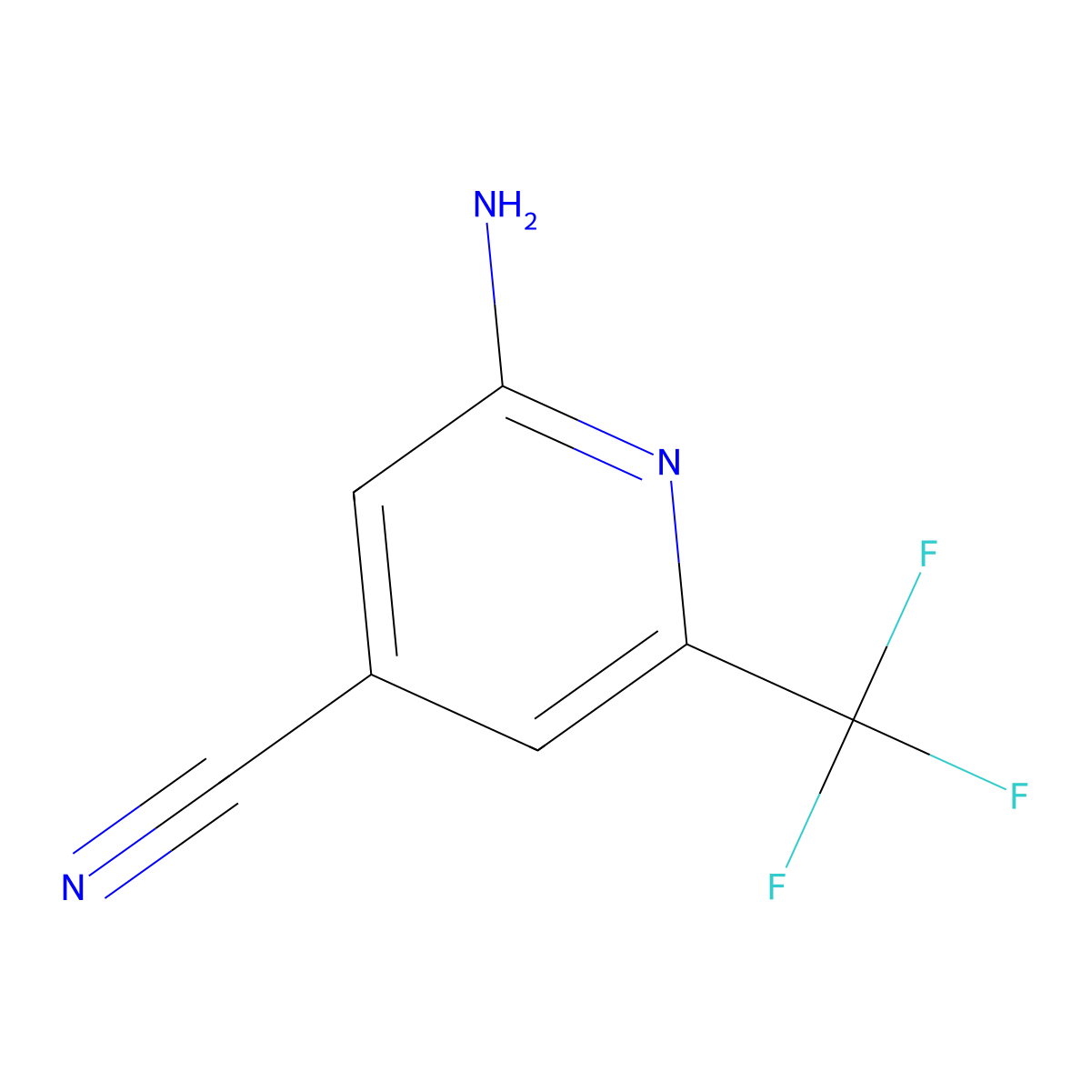2-Amino-6-(trifluoromethyl)isonicotinonitrile molecular structure, CAS 1807158-83-3
