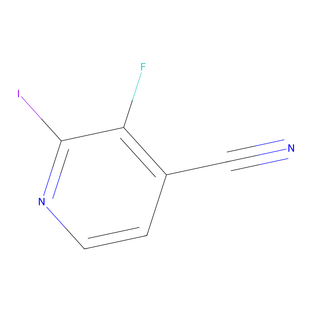 3-Fluoro-2-iodopyridine-4-carbonitrile molecular structure, CAS 1807159-58-5