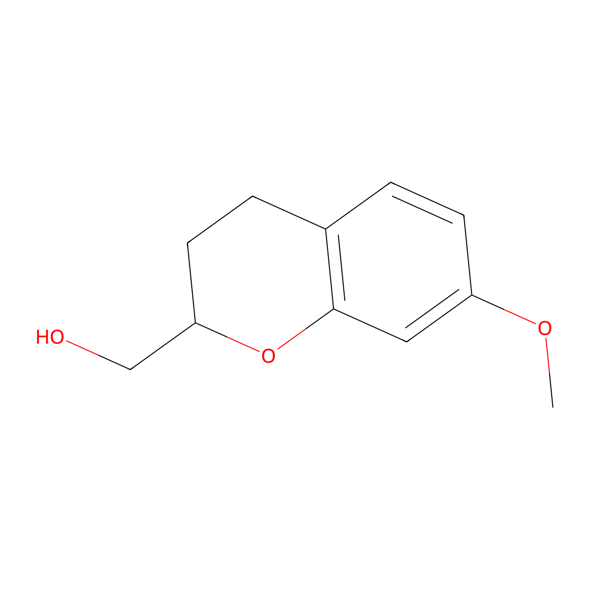 (7-methoxy-3,4-dihydro-2H-1-benzopyran-2-yl)methanol molecular structure, CAS 180716-14-7