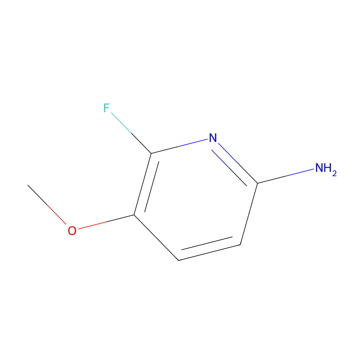 6-Fluoro-5-methoxypyridin-2-amine molecular structure, CAS 1807160-04-8