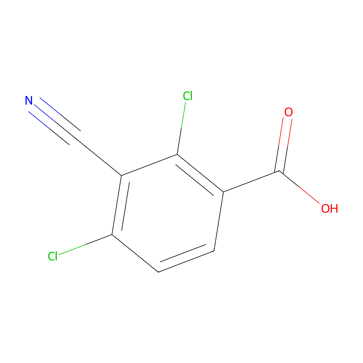 3-Cyano-2,4-dichlorobenzoic acid molecular structure, CAS 1807162-56-6