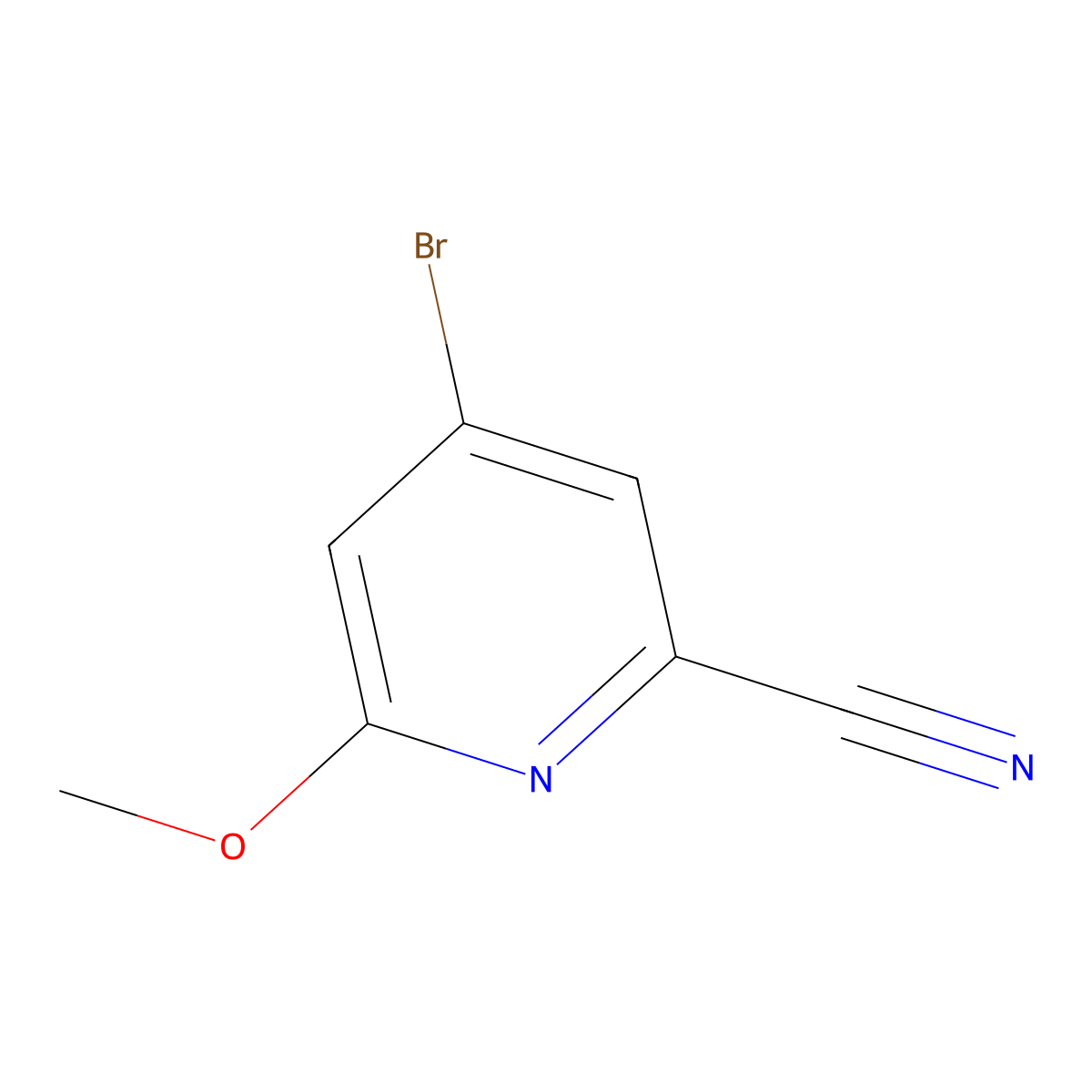 4-Bromo-6-methoxypicolinonitrile molecular structure, CAS 1807164-93-7