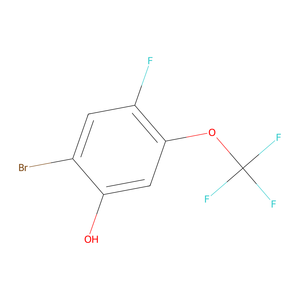 2-Bromo-4-fluoro-5-(trifluoromethoxy)phenol molecular structure, CAS 1807165-87-2