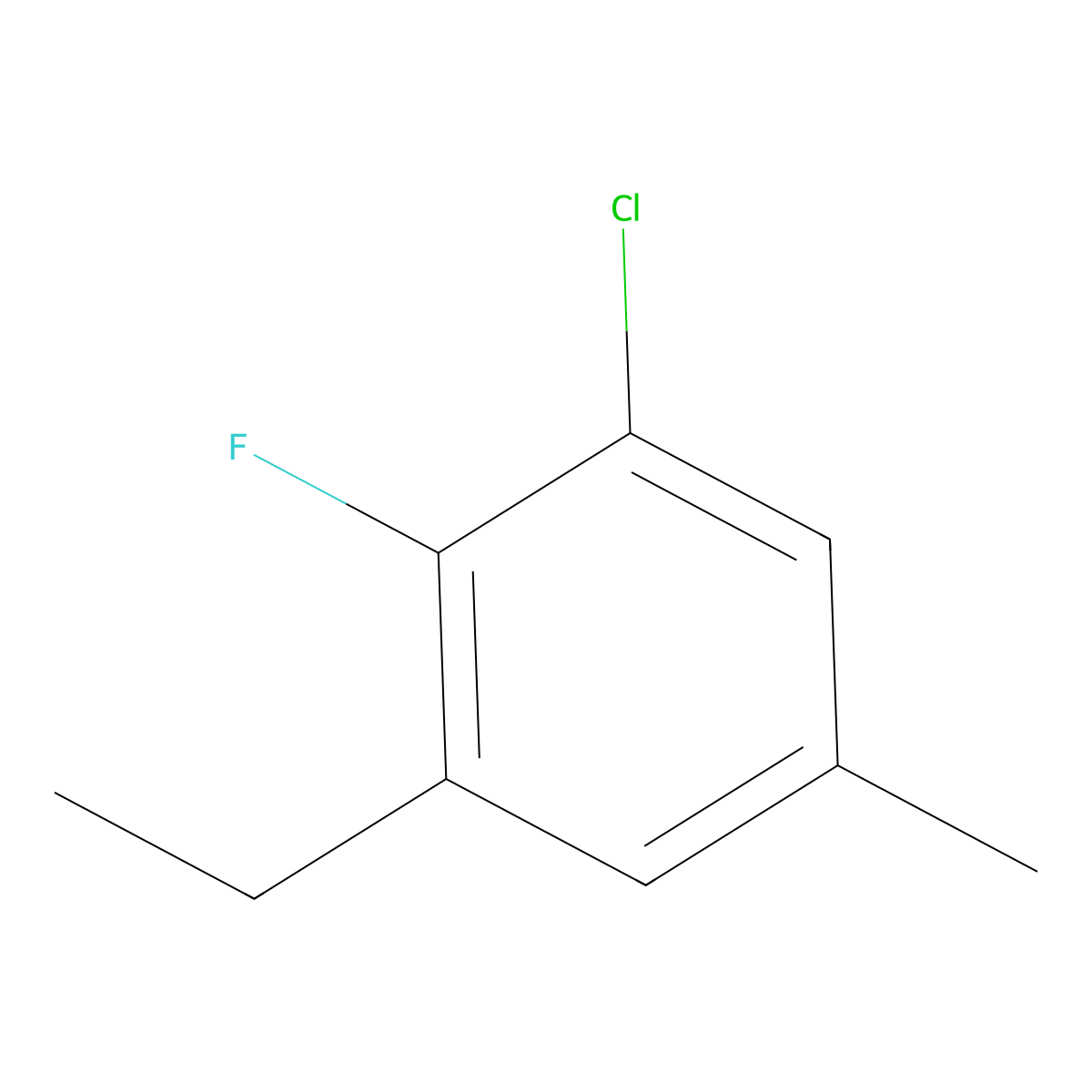 1-Chloro-3-ethyl-2-fluoro-5-methylbenzene molecular structure, CAS 1807166-19-3