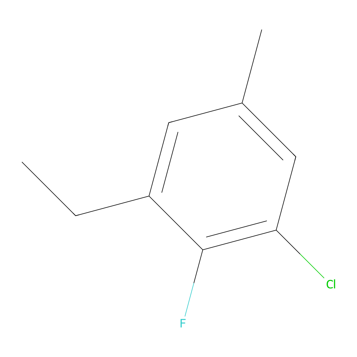 1-Chloro-3-ethyl-2-fluoro-5-methylbenzene molecular structure, CAS 1807166-19-3