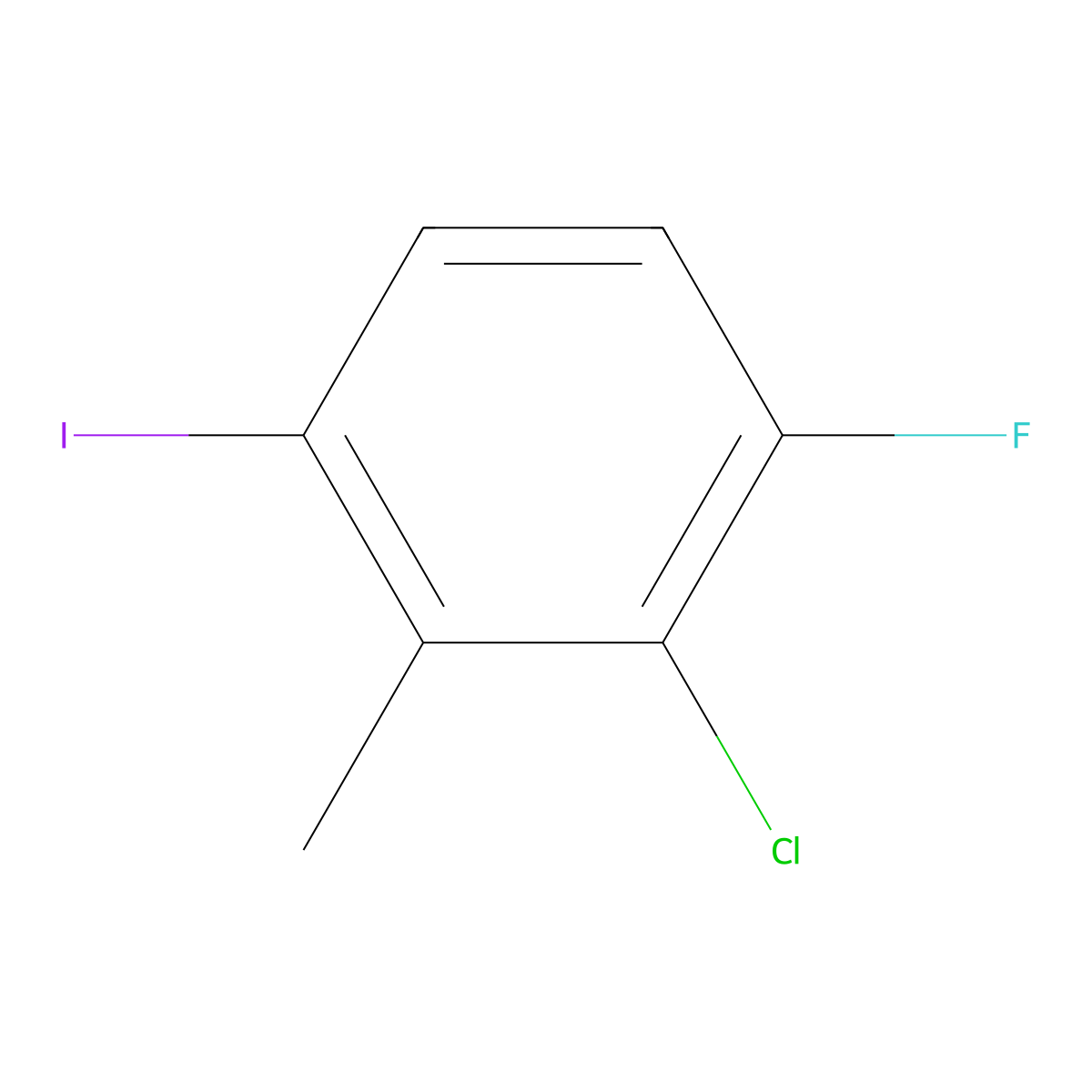 2-Chloro-1-fluoro-4-iodo-3-methylbenzene molecular structure, CAS 1807166-56-8