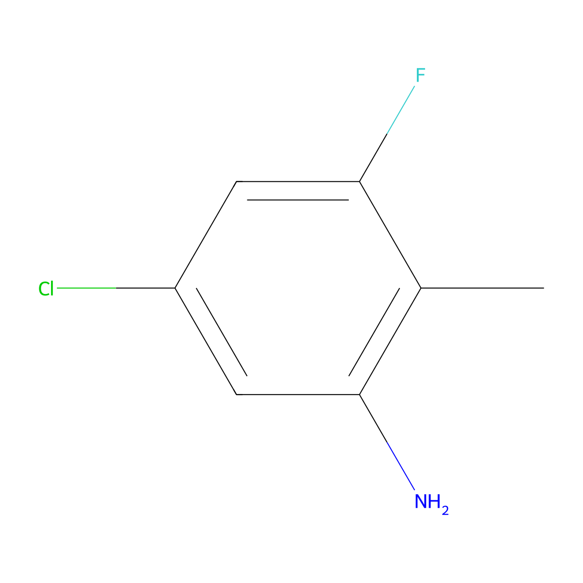 5-Chloro-3-fluoro-2-methylaniline molecular structure, CAS 1807166-90-0