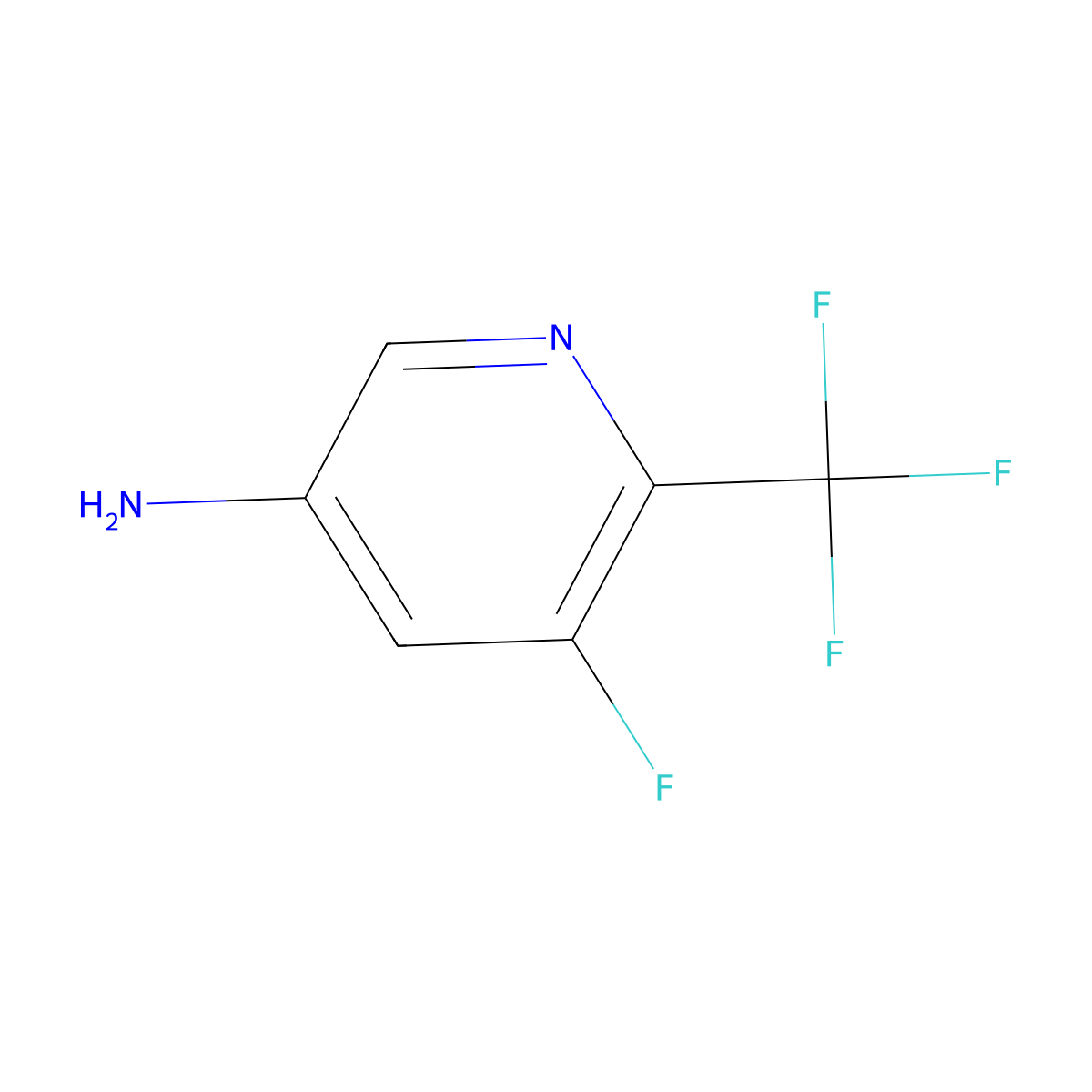 5-Fluoro-6-(trifluoromethyl)pyridin-3-amine molecular structure, CAS 1807168-23-5