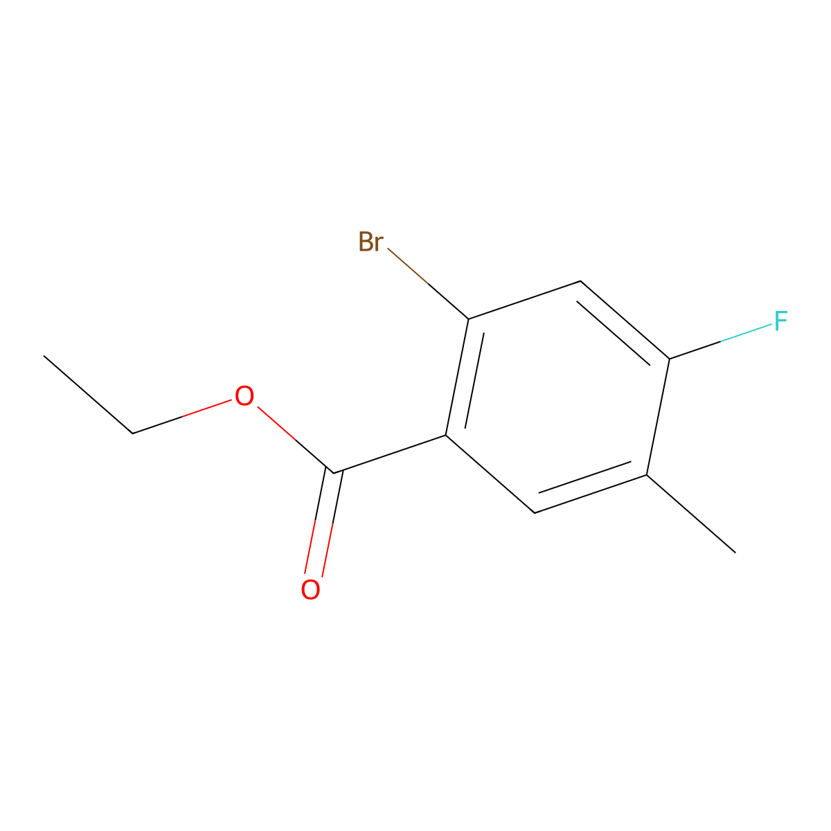Ethyl 2-bromo-4-fluoro-5-methylbenzoate molecular structure, CAS 1807168-41-7