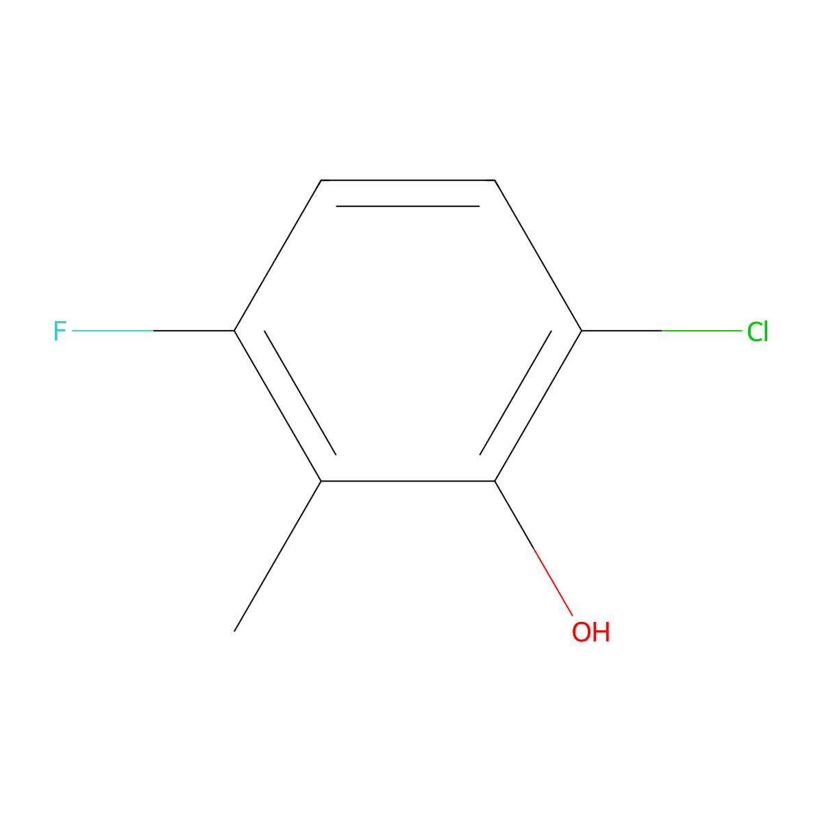 6-Chloro-3-fluoro-2-methylphenol molecular structure, CAS 1807168-76-8
