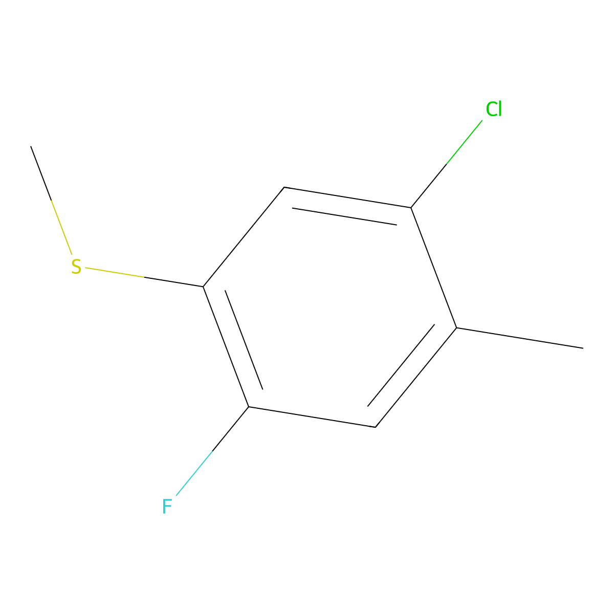 (5-Chloro-2-fluoro-4-methylphenyl)(methyl)sulfane molecular structure, CAS 1807169-52-3