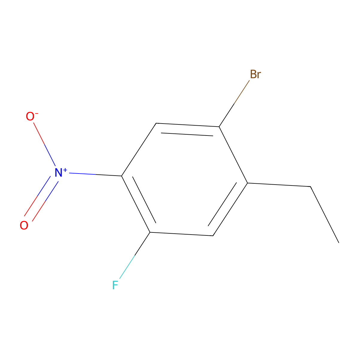 1-Bromo-2-ethyl-4-fluoro-5-nitrobenzene molecular structure, CAS 1807170-34-8