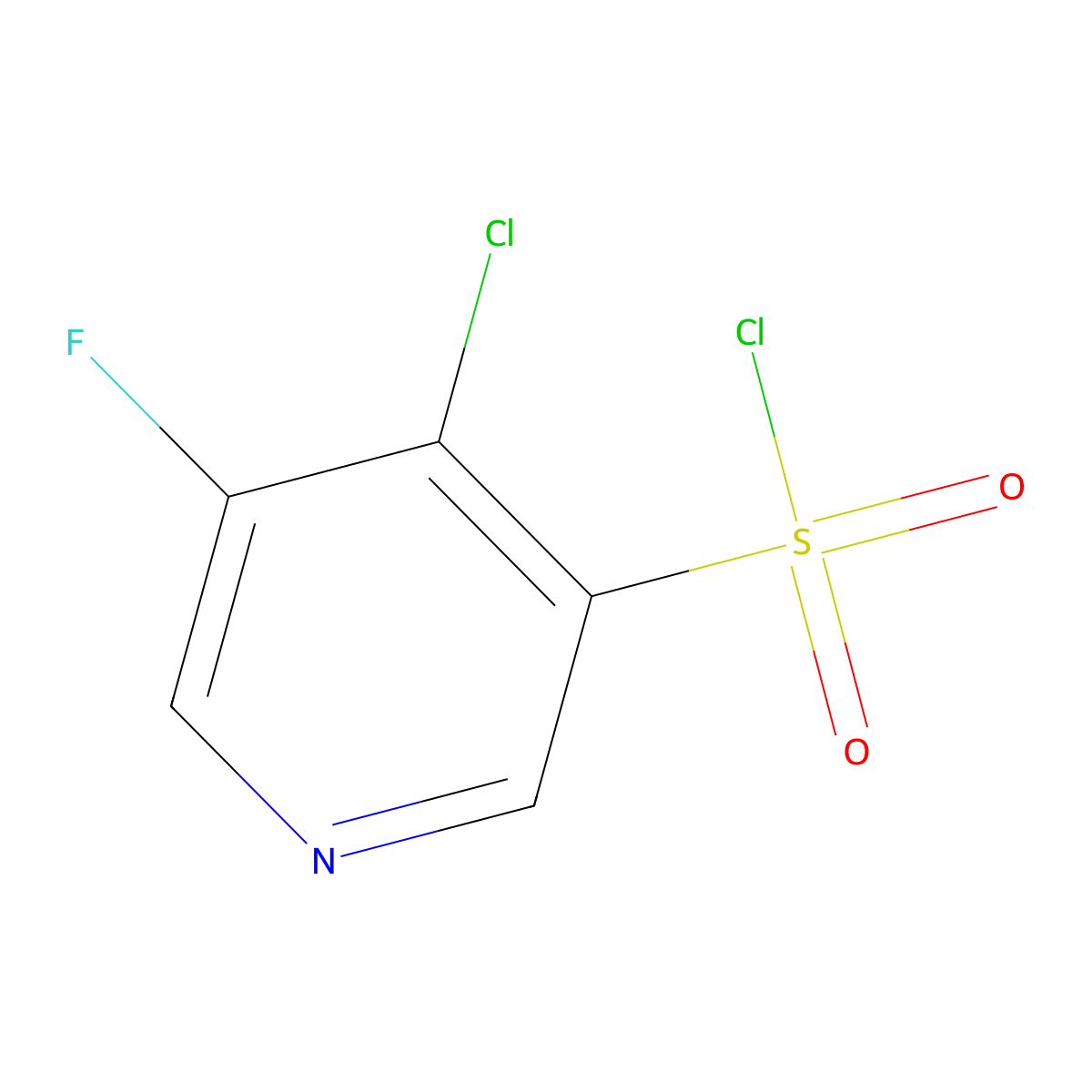 4-Chloro-3-fluoropyridine-5-sulfonyl chloride molecular structure, CAS 1807170-50-8