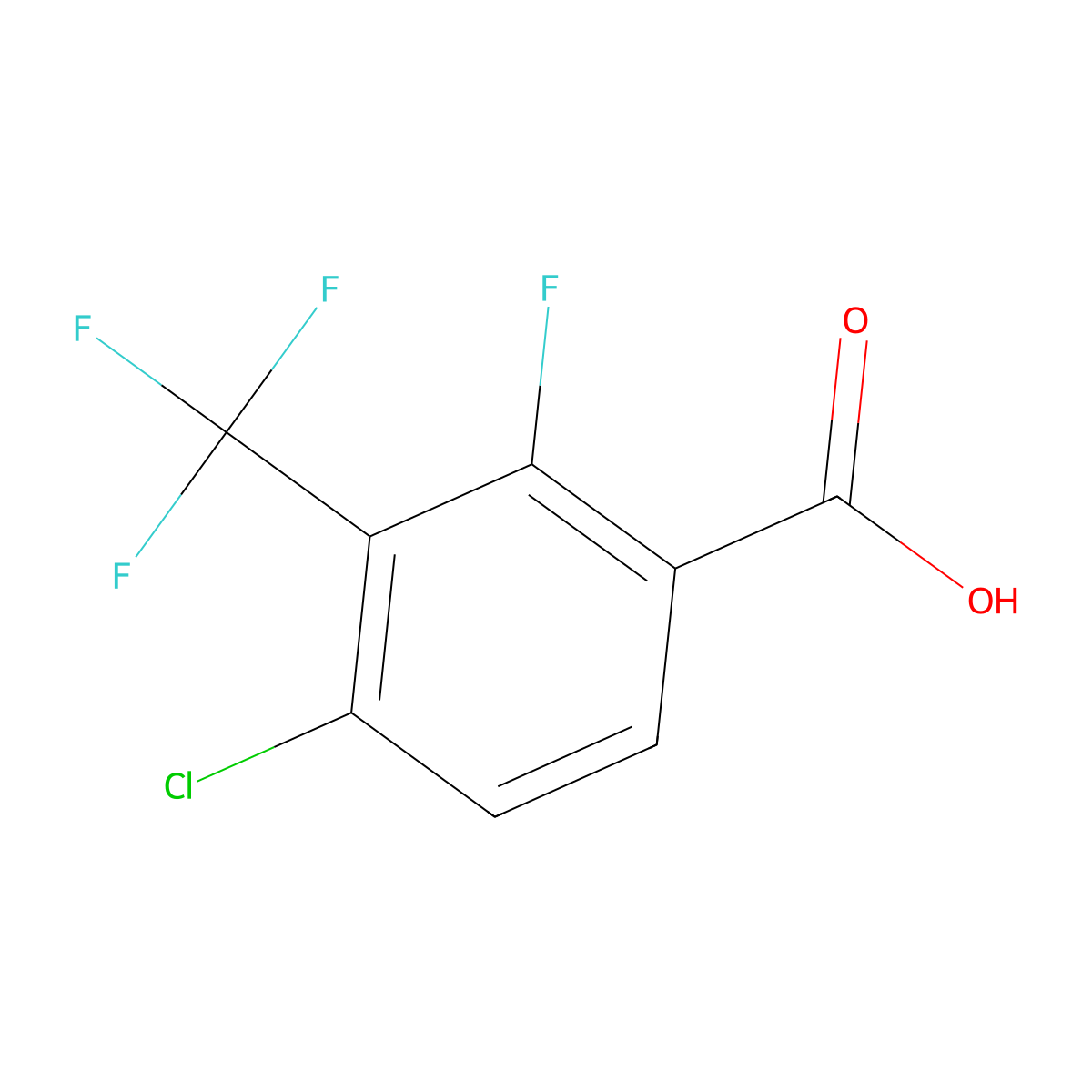 4-Chloro-2-fluoro-3-(trifluoromethyl)benzoic acid molecular structure, CAS 1807170-53-1