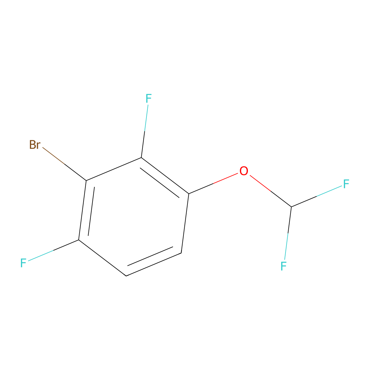 1-Bromo-2,6-difluoro-3-(difluoromethoxy)benzene molecular structure, CAS 1807172-54-8