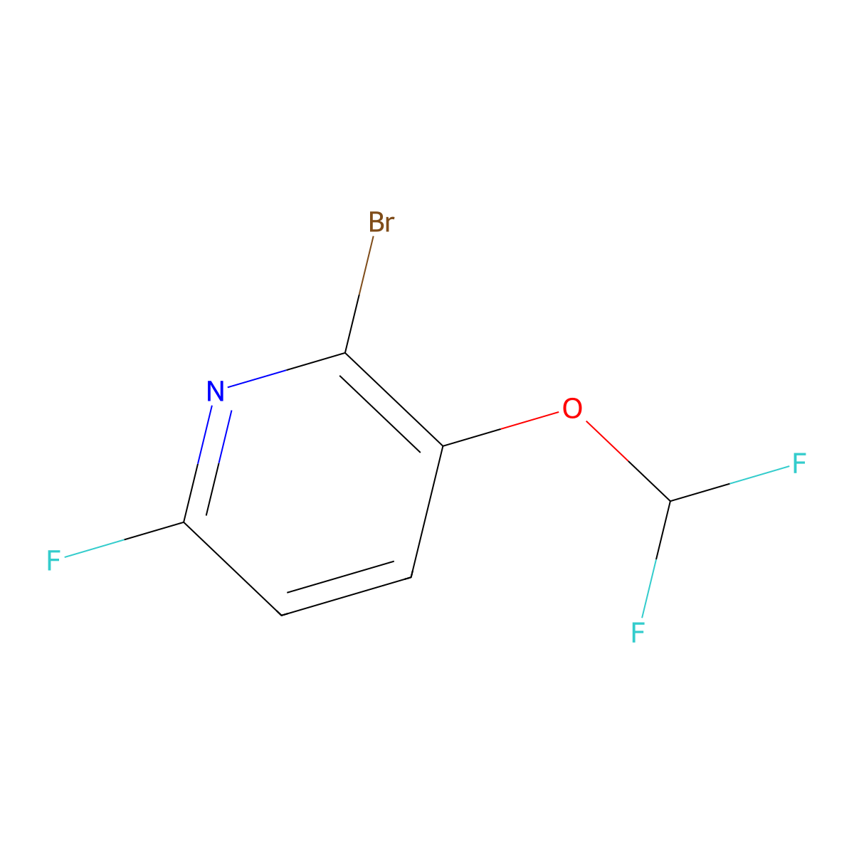 2-Bromo-3-difluoromethoxy-6-fluoropyridine molecular structure, CAS 1807173-14-3