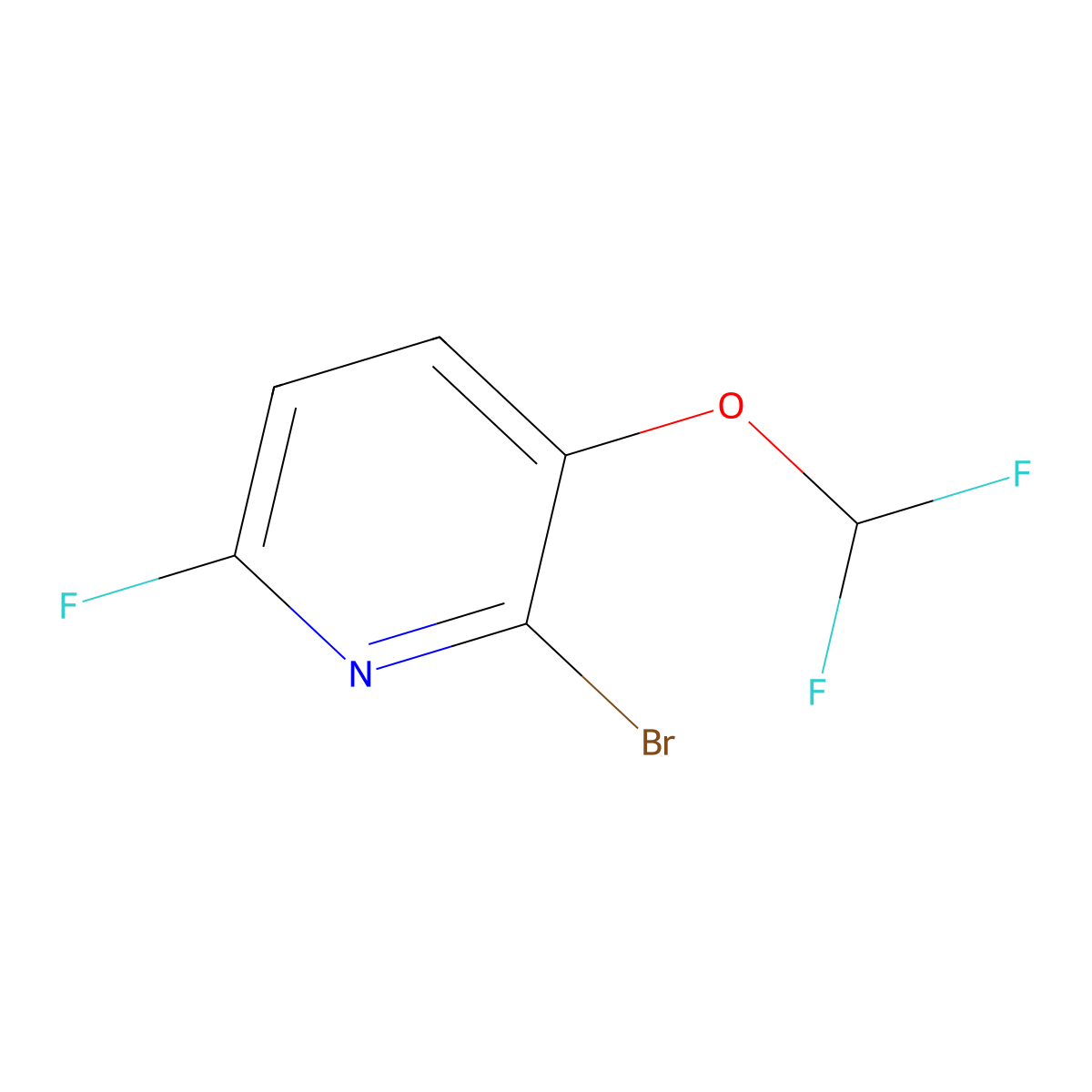2-Bromo-3-difluoromethoxy-6-fluoropyridine molecular structure, CAS 1807173-14-3