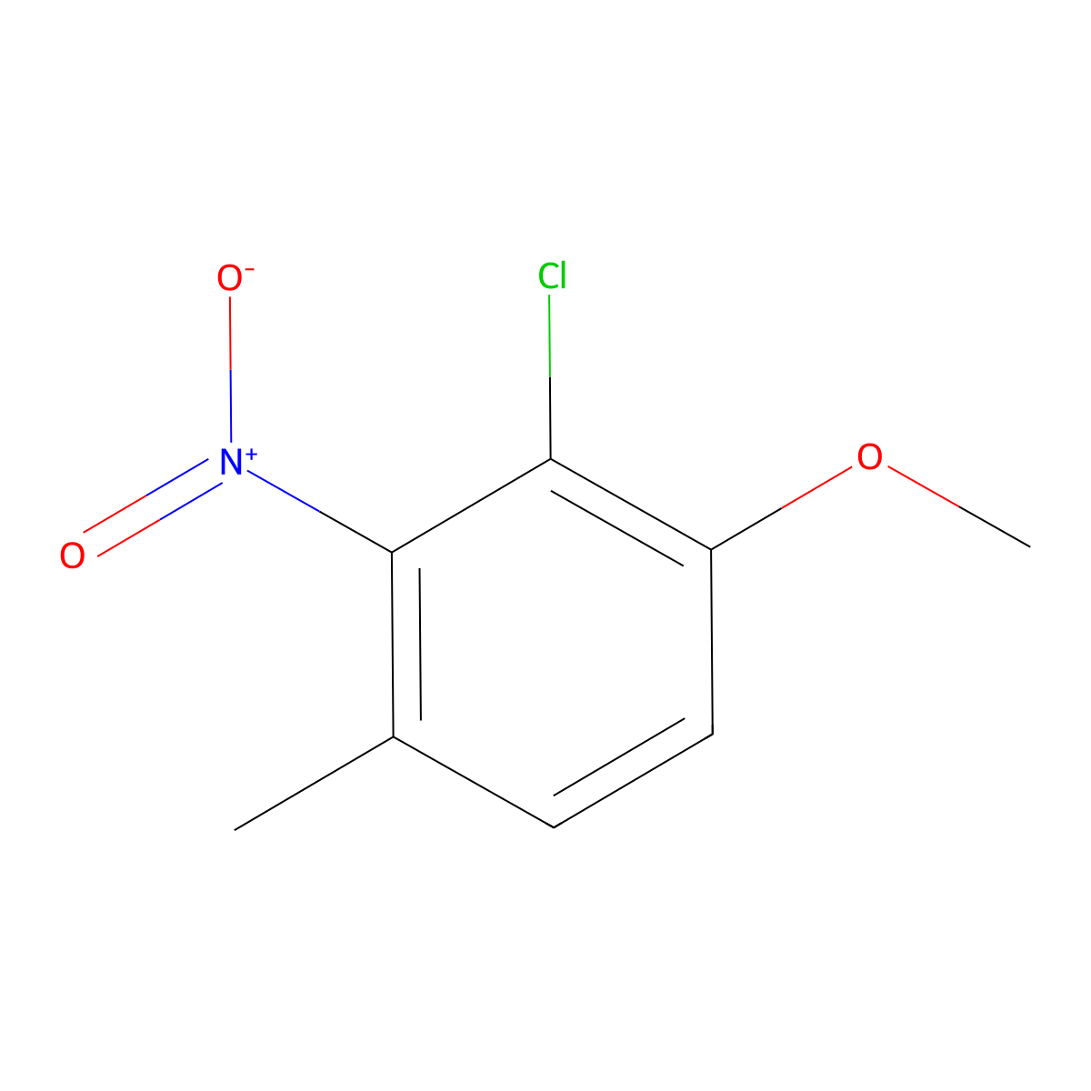 2-Chloro-1-methoxy-4-methyl-3-nitro-benzene molecular structure, CAS 1807173-28-9