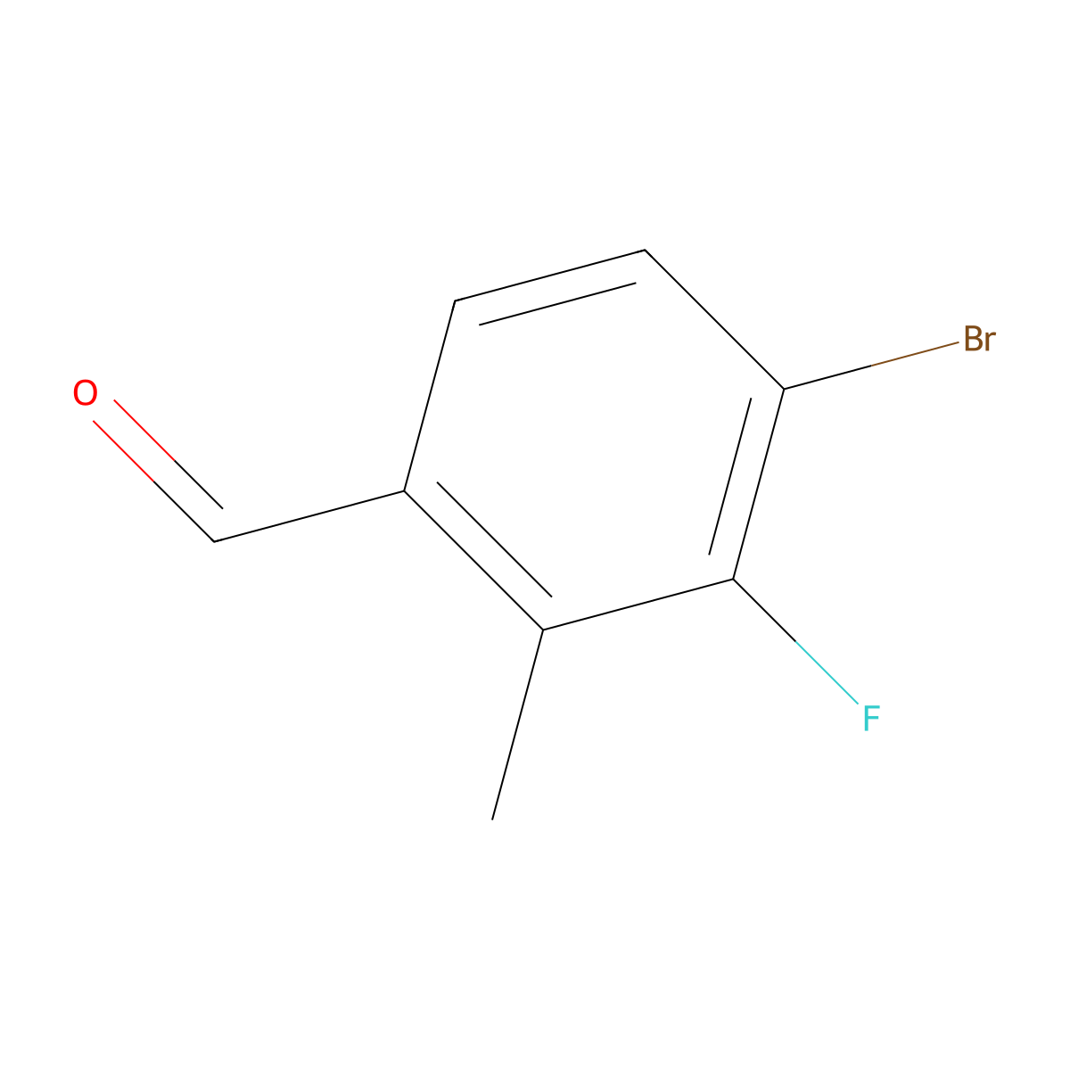 4-Bromo-3-fluoro-2-methylbenzaldehyde molecular structure, CAS 1807174-19-1
