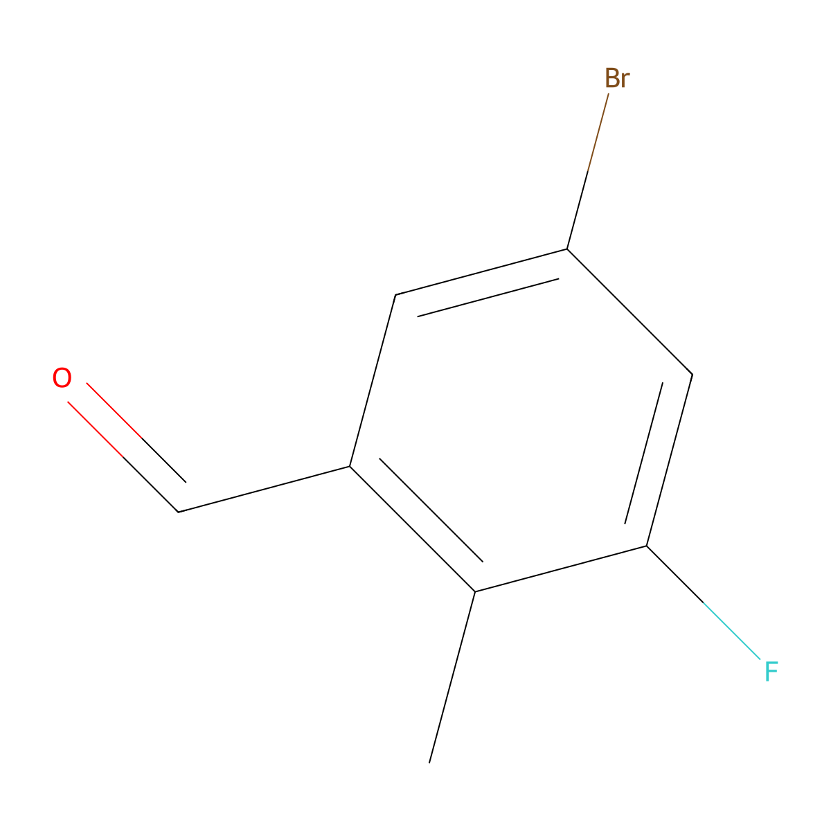 5-Bromo-3-fluoro-2-methylbenzaldehyde molecular structure, CAS 1807174-24-8