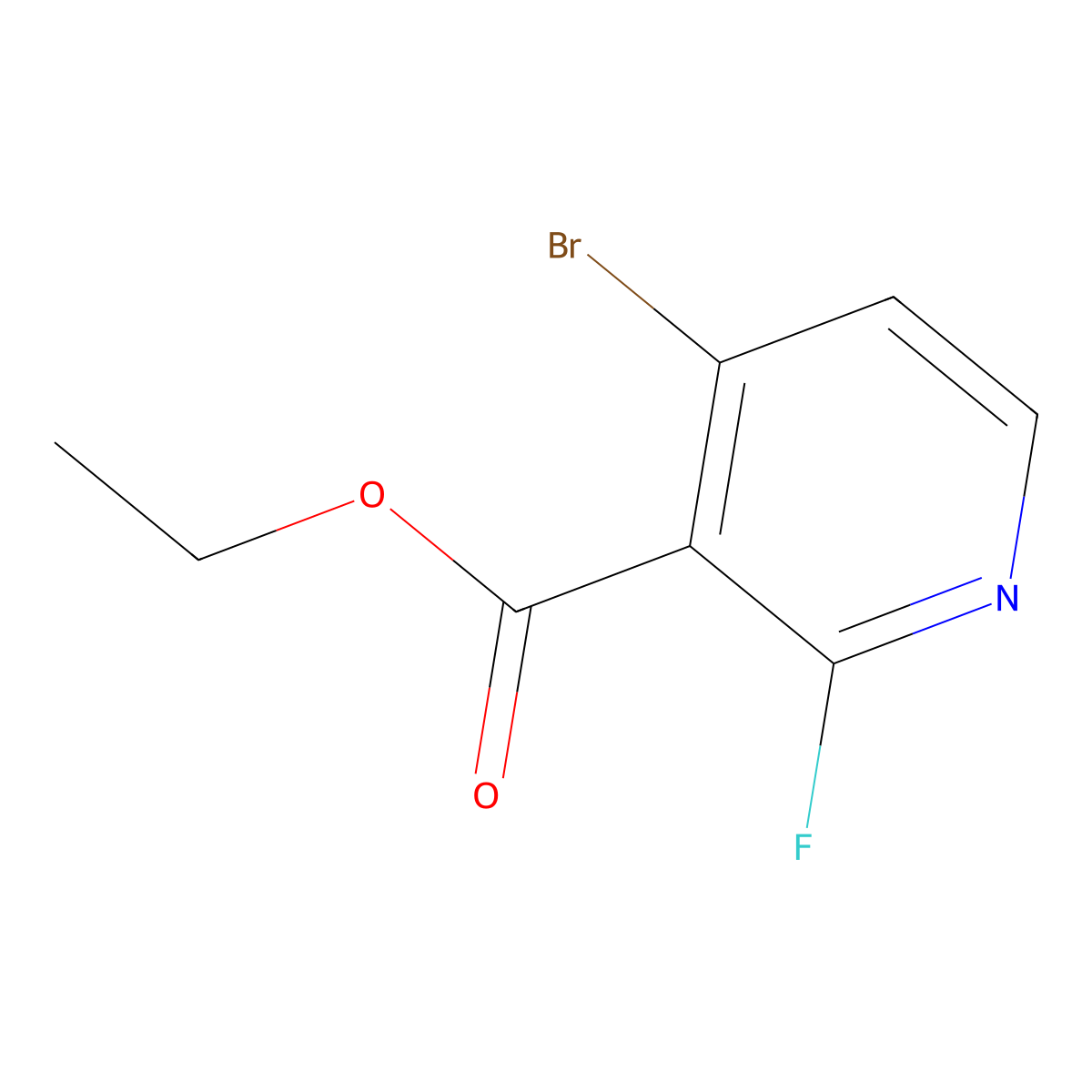 Ethyl 4-bromo-2-fluoronicotinate molecular structure, CAS 1807176-07-3