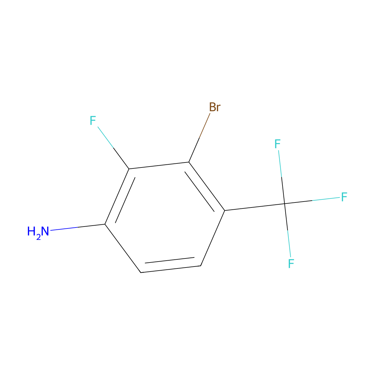 3-Bromo-2-fluoro-4-(trifluoromethyl)aniline molecular structure, CAS 1807176-65-3