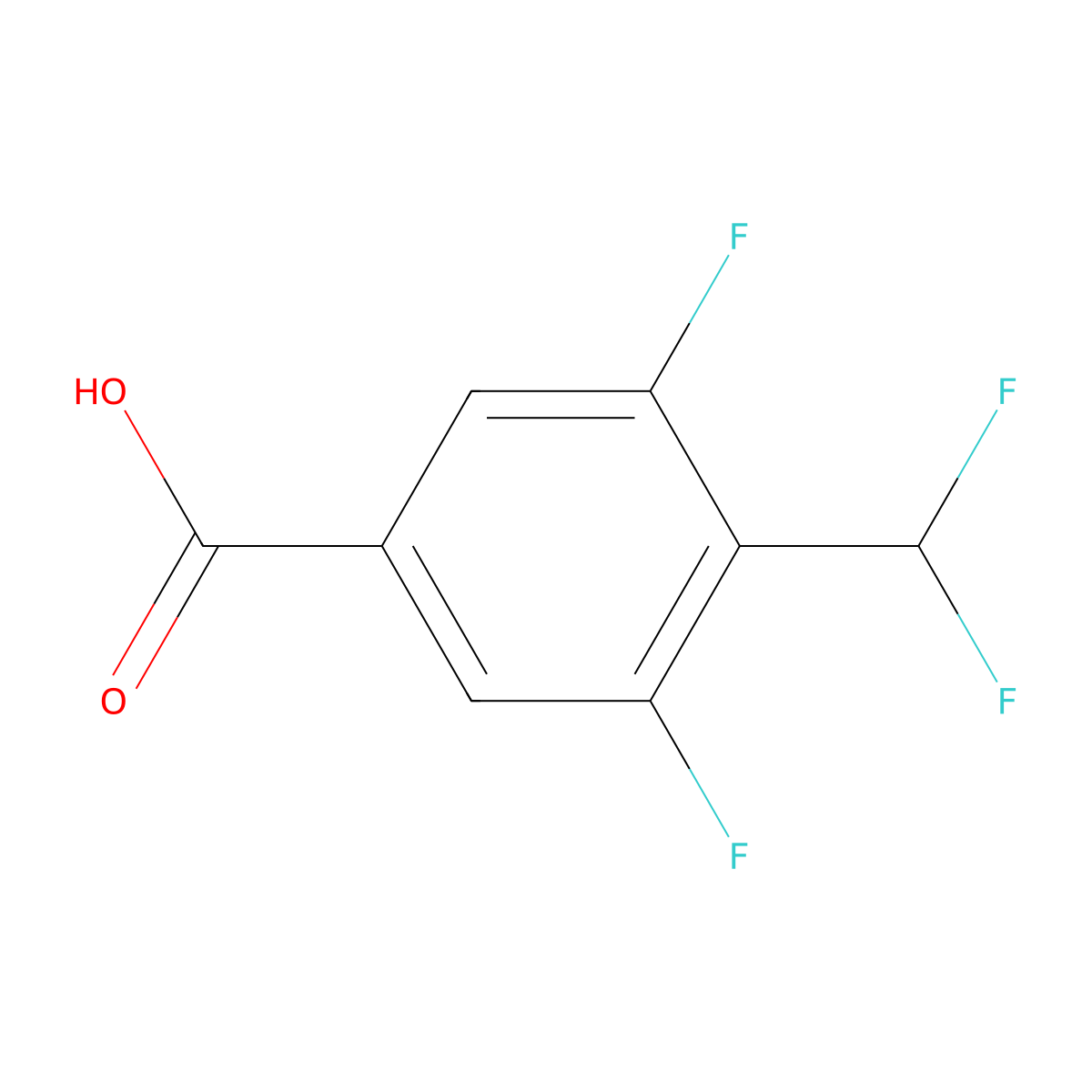 4-(Difluoromethyl)-3,5-difluorobenzoic acid molecular structure, CAS 1807176-85-7