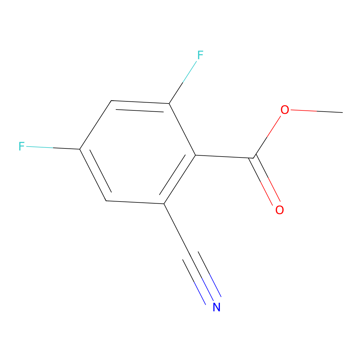 2-Cyano-4,6-difluoro-benzoic acid methyl ester molecular structure, CAS 1807177-92-9