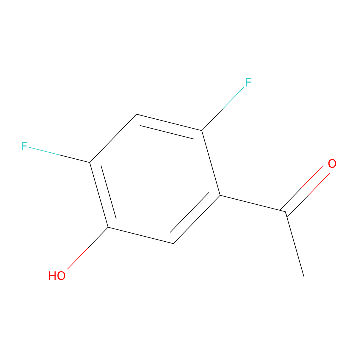 1-(2,4-Difluoro-5-hydroxyphenyl)ethan-1-one molecular structure, CAS 1807179-31-2