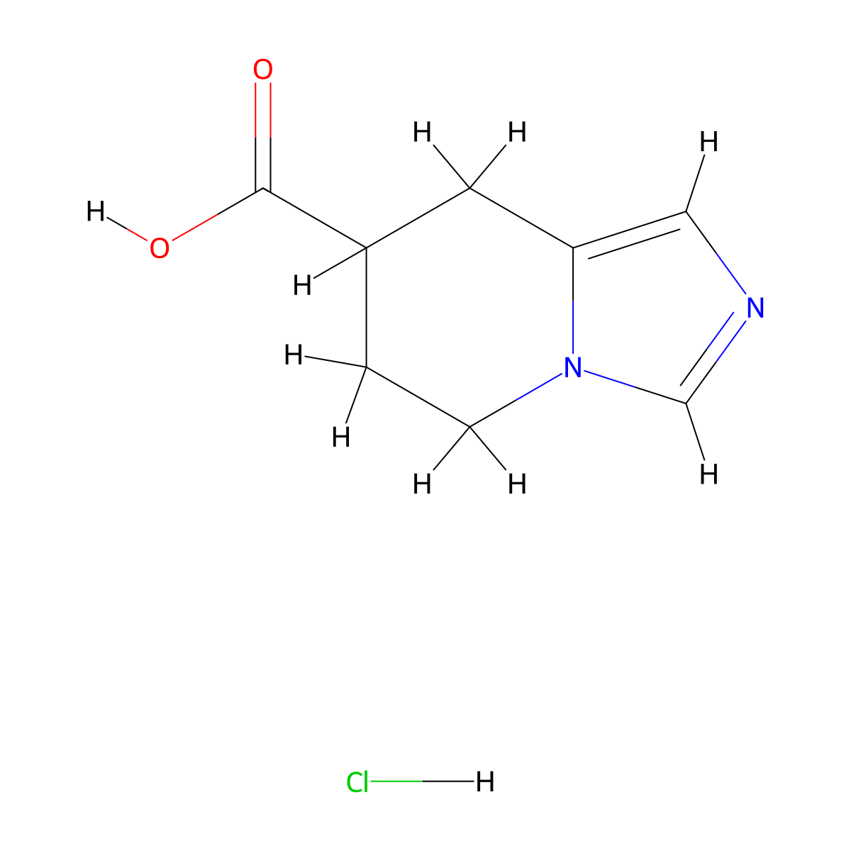 5H,6H,7H,8H-imidazo(1,5-a)pyridine-7-carboxylic acid hydrochloride molecular structure, CAS 180718-22-3